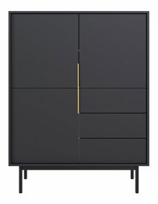 Komoda Vintana 3D3S (čierna + zlatá)