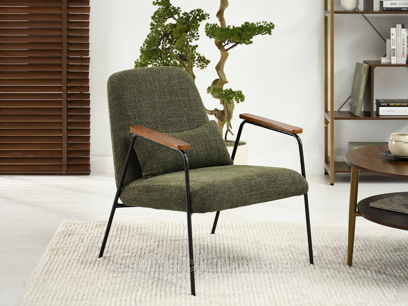 Kreslo Elba (zelená + orech)