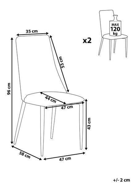 Set 2ks. jedálenských stoličiek Clenot (zlatohnedá)