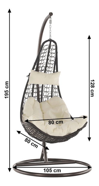 Viseća fotelja za ljuljanje Avalanche 2 NEW (smeđa + krem)