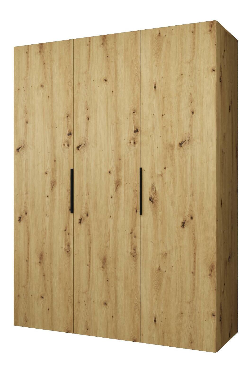 Šatníková skriňa 150 cm Mirabella 1 (dub artisan + čierna)