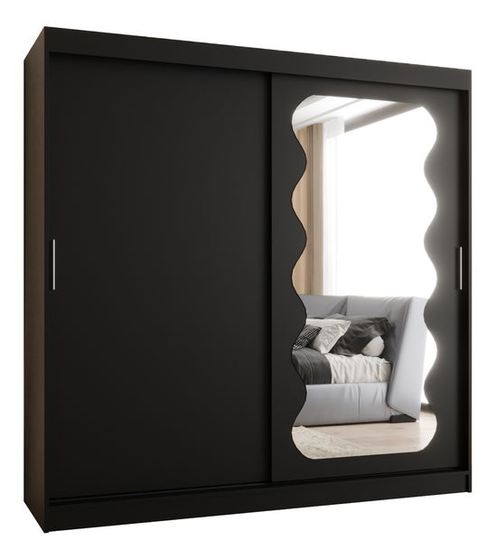 Dulap de haine 200 cm Spock (Negru)