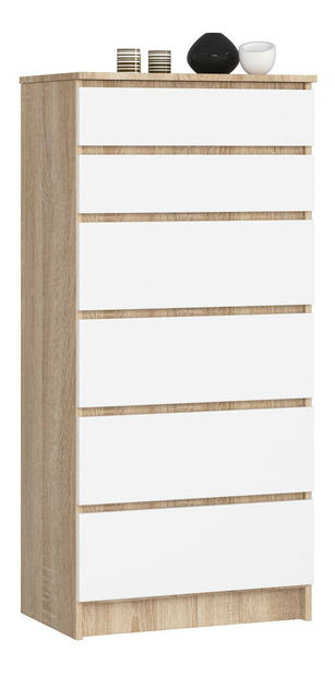 Comodă Kalista III (stejar sonoma + Alb)