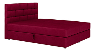 Manželská posteľ Boxspring 160x200 cm Waller Comfort (bordová) (s roštom a matracom)