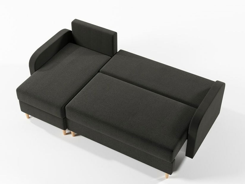 Rohová sedacia súprava Marty (L) (sivočierna)