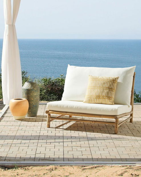 Vrtna stolica Theta (svijetlo drvo + bijela) 