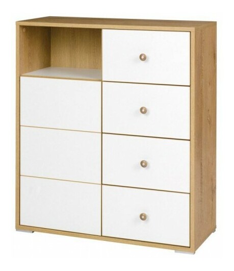Komoda Minley M5 (dub lefkas + biela)