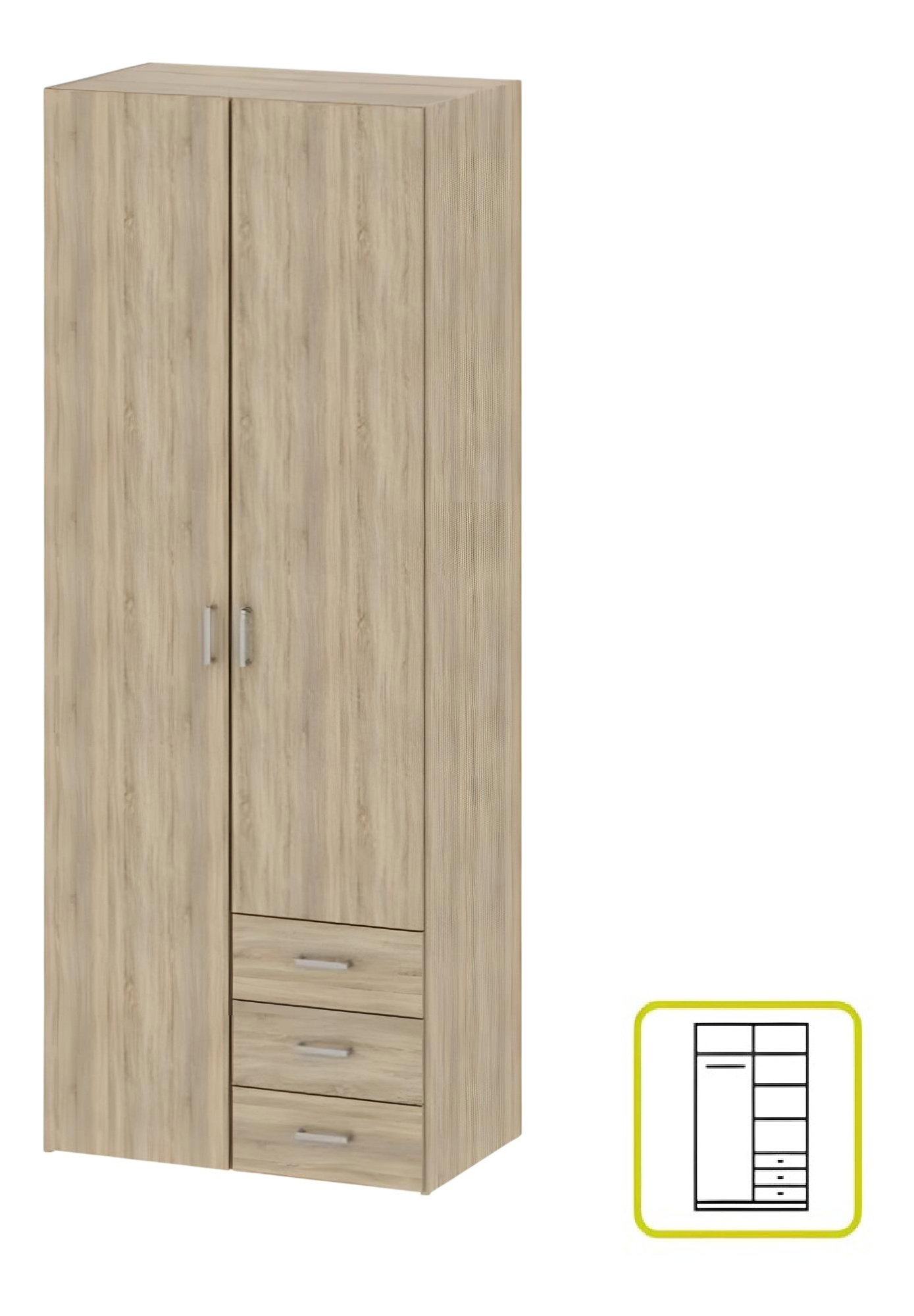 Ormar za garderobu Got 70425 2D (hrast sonoma) 