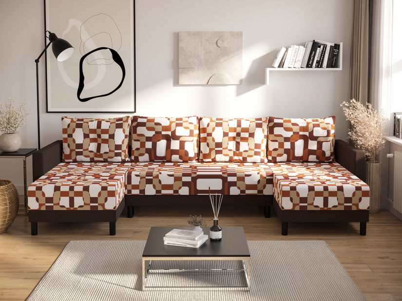 Colțar în formă de U Glimmer U (maro închis + multicolor)