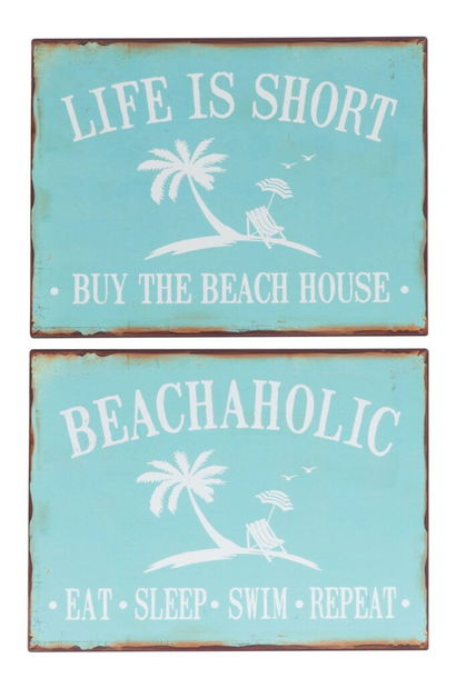 Dekorácia na stenu Jolipa Tabula / Tabuľka (35x1x27cm) (Modrá) (2ks)