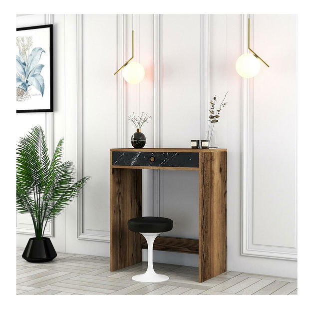 Toaletný stolík Logan 1 (orech + čierny mramor)