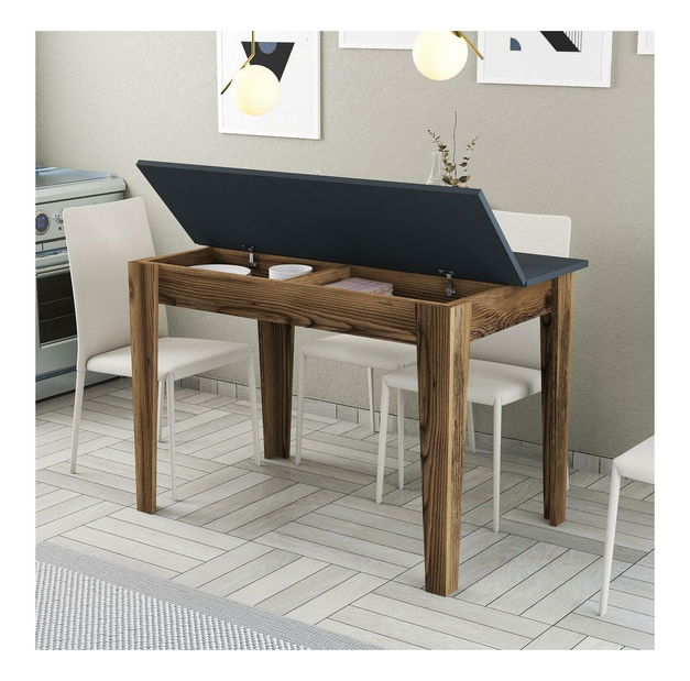 Masă sufragerie (pentru 4 persoane) Kim (nuc + antracit)