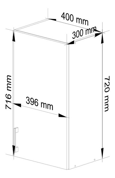 Gornji kuhinjski ormarić Lula W40 H720 (bijela + hrast sonoma)