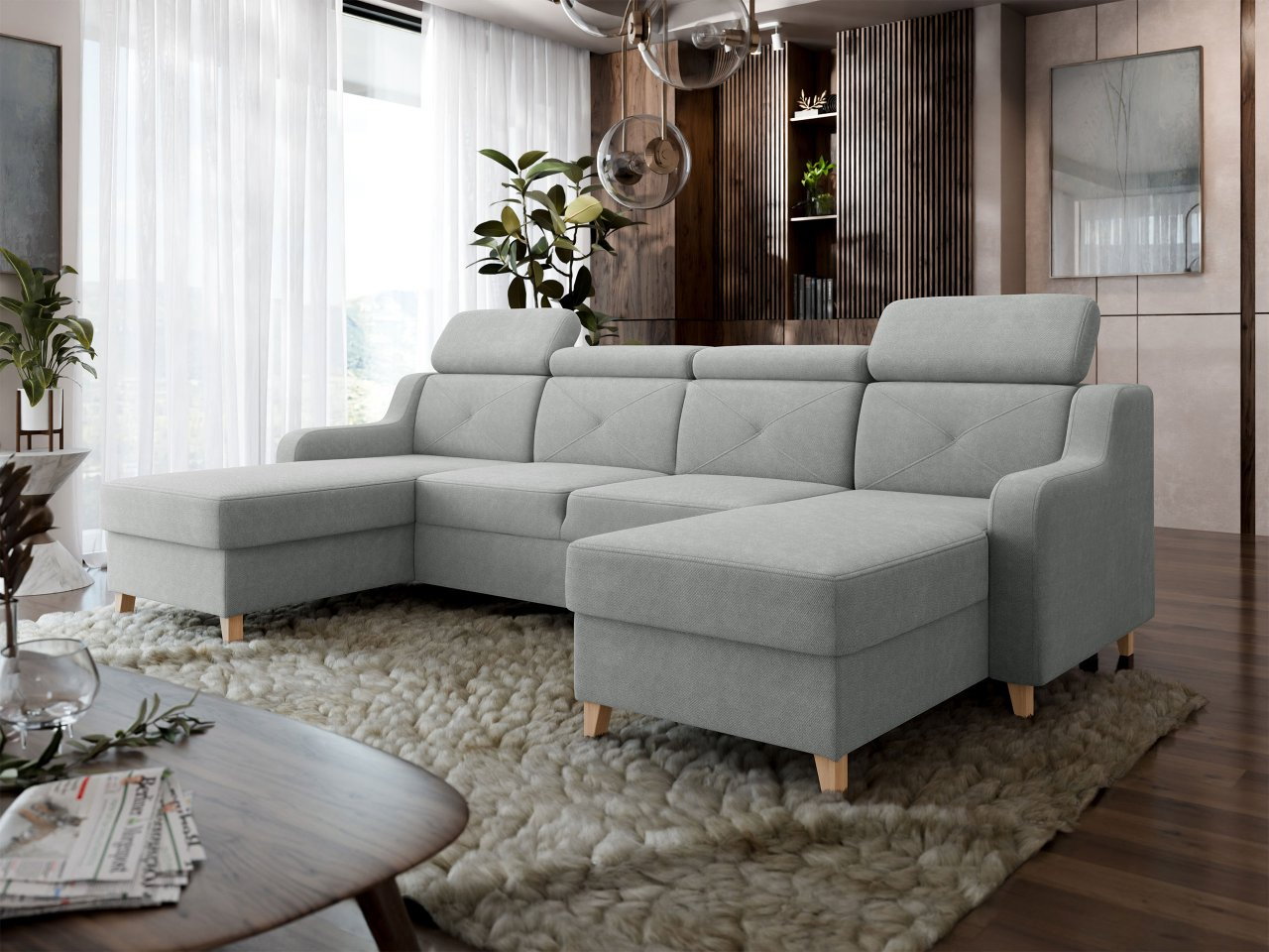 Colțar în formă de U Potazuro XL (muștar) (cu sp. depozitare) (S)