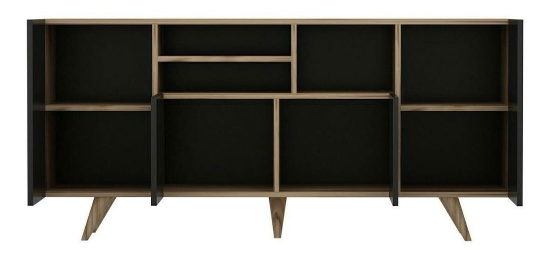 Konzolový stolík Vepeli 1 (čierna + orech) 