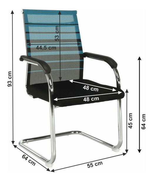 Konferenčná stolička Ertozinenca (modrá + čierna) 