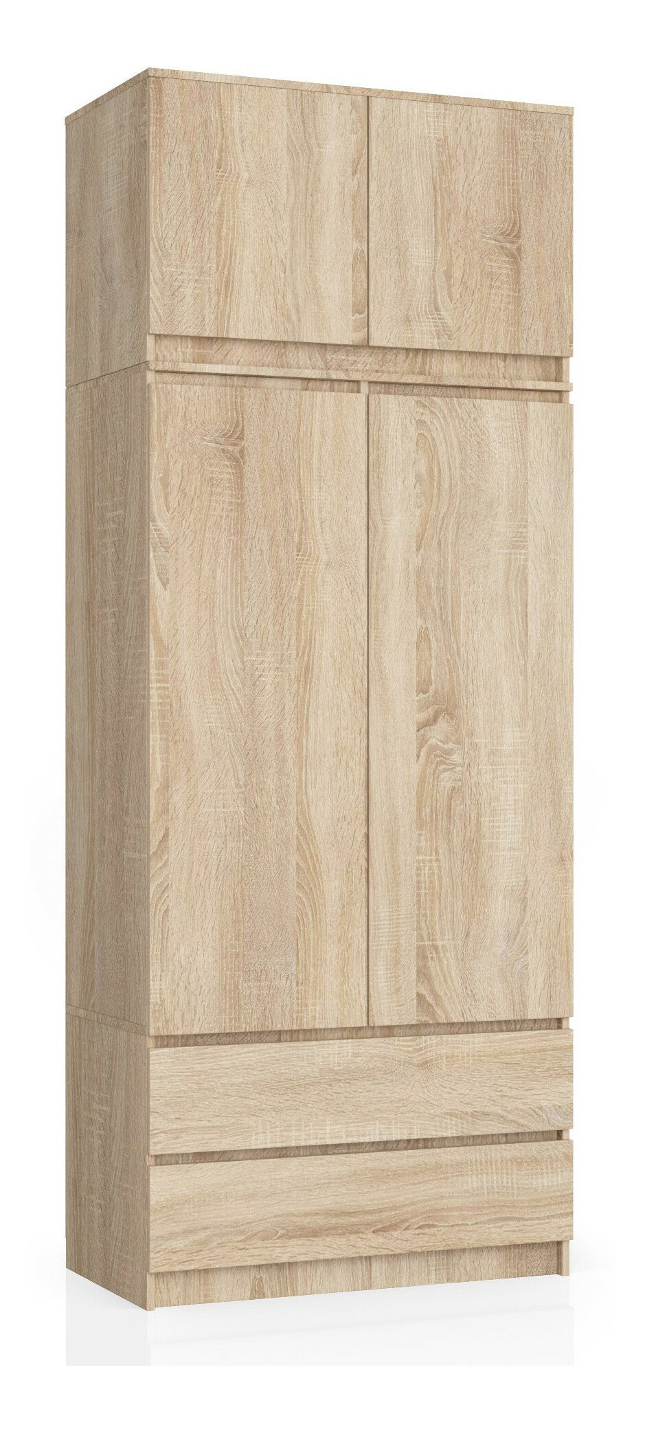Šatníková skriňa Submarino (dub sonoma) (s nadstavbou)