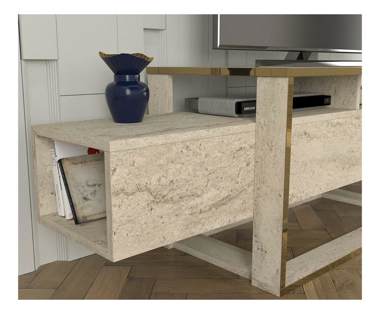 TV stolík/skrinka Biano (travertín)