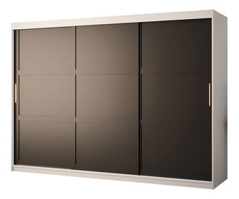 Ormar za garderobu Riven 1 250 (bijela mat + crna mat)