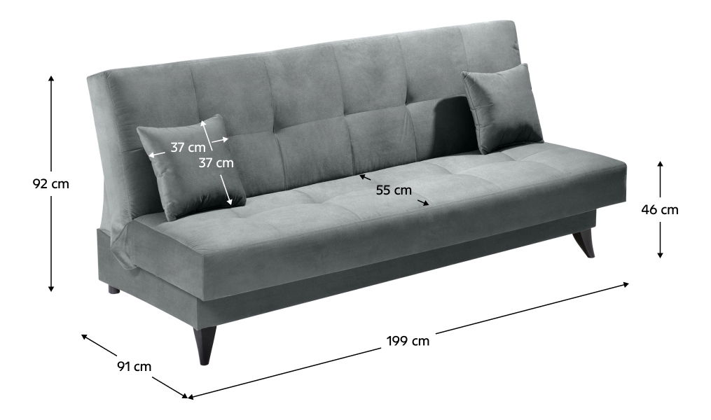 Sofa na razvlačenje s prostorom za odlaganje Ugos (asti 23) 