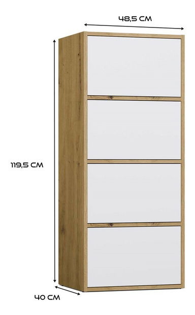 Skrinka Afoctera 1 (dub artisan + biela)