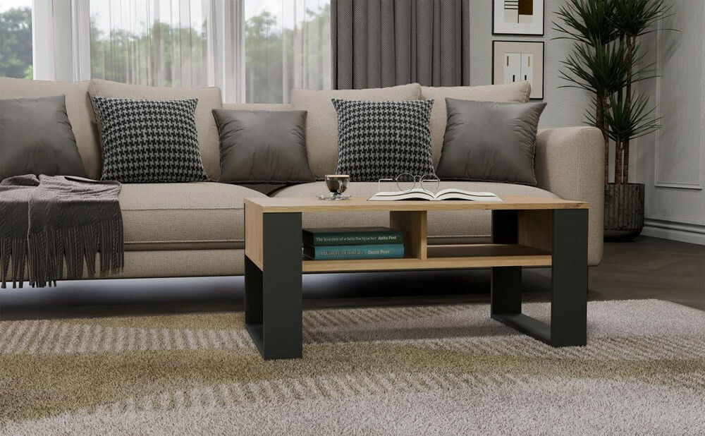 Stolić za kavu Maduro 3 (hrast artisan + antracit)