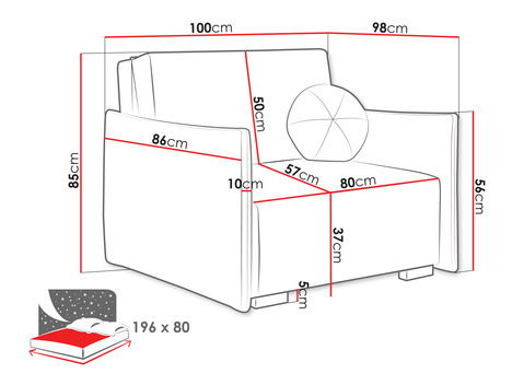 Rozkladacie kreslo Carivia Glov I (svetlohnedá) (s úl. priestorom)