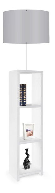 Stojanová lampa s policami Astaresta 3 (biela + sivá)