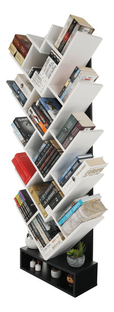 Könyvespolc Veley (fehér + fekete)