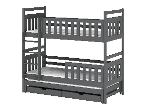 Dječji krevet 90 x 200 cm KRISTY (s podnicom i prostorom za odlaganje) (grafit)
