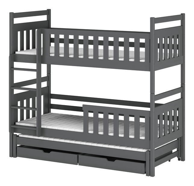 Dječji krevet 80 x 180 cm KRISTY (s podnicom i prostorom za odlaganje) (grafit)