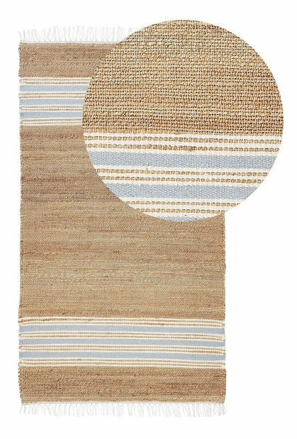 Covor 80 x 150 cm Miza (bej + albastru)