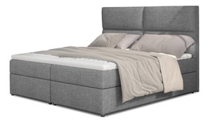 Manželská posteľ Boxspring 180 cm Amebra (sivá) (s matracmi a úl. priestorom)