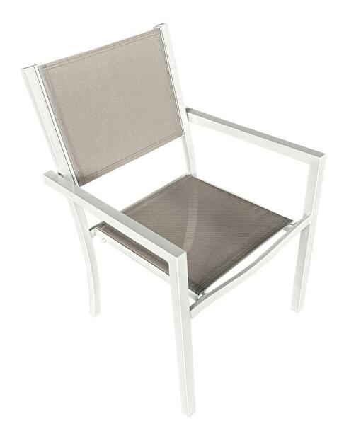Kerti szék DARIO (fehér acél + világosszürke)