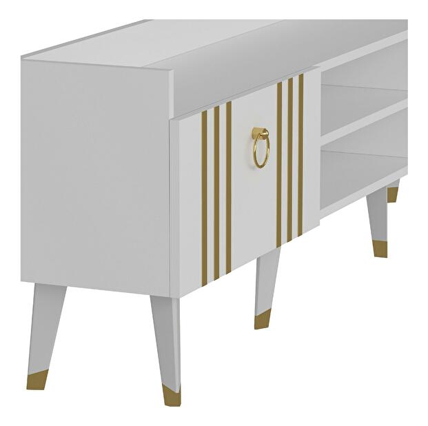 TV asztal/szekrény Netibo 1 (fehér + arany) 