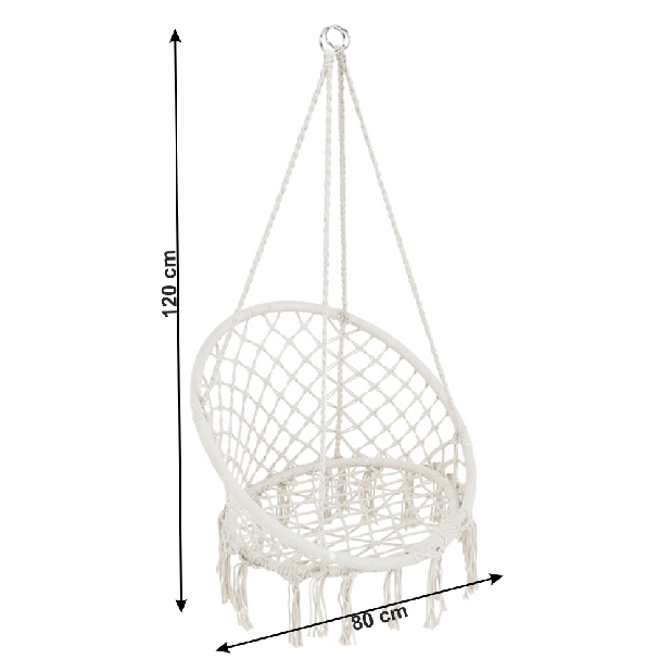 Závesné hojdacie kreslo Amarea (biela)