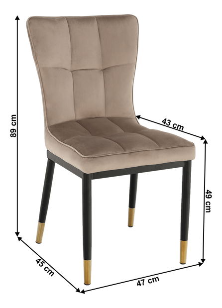 Scaun de sufragerie Dopey (bej + negru)