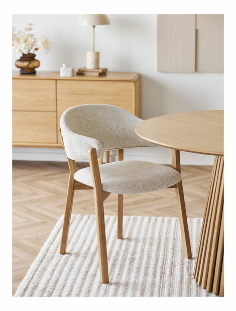 Jedálenská stolička Delina 2 (prírodná + béžová)