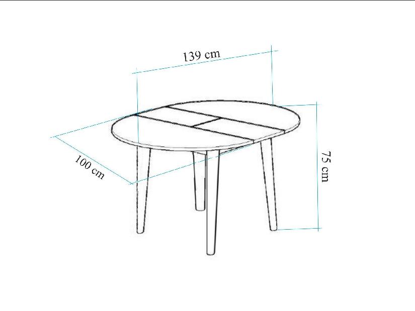 Masă de sufragerie extensibilă Nidupo 2 (Nuc) (pentru 4 persoane)