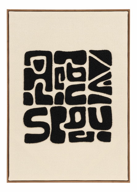 Nástenná dekorácia s prešívanými niťami Tranora (čierna + hnedá)