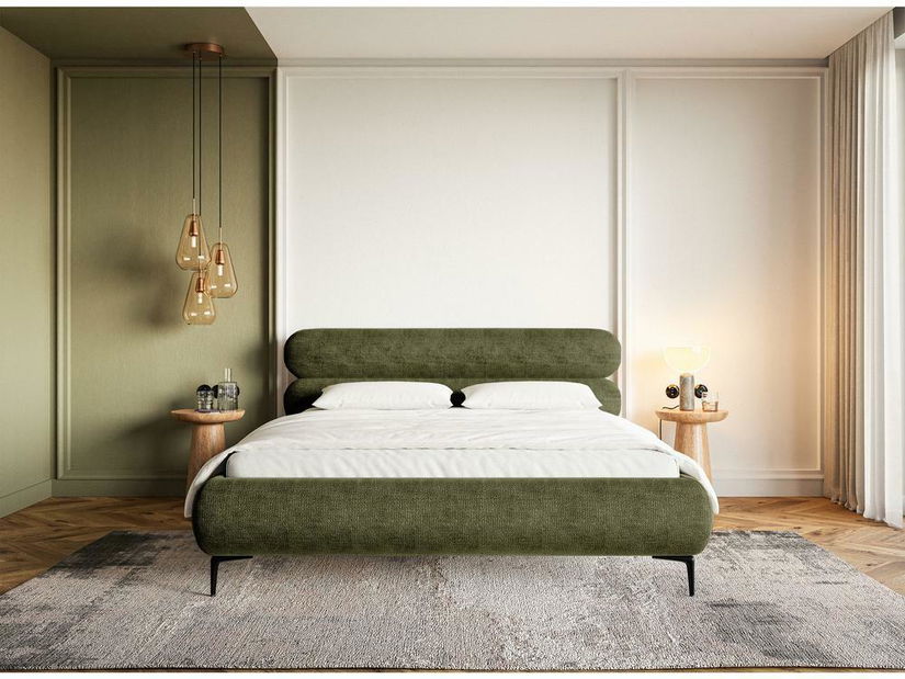 Franciaágy 140 cm Rirri 140B (ágyráccsal) (oliva + fekete)