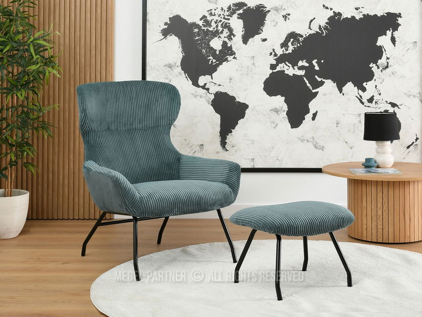 Kreslo Condor (tyrkysová + čierna)