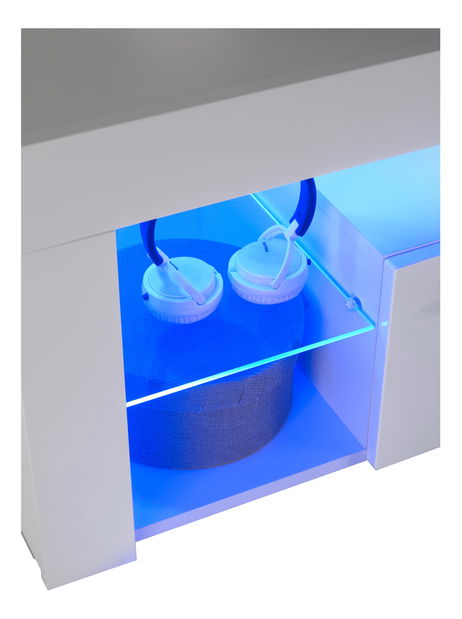 TV asztal/Szekrény Torneros 02 (fehér + fényes fehér)