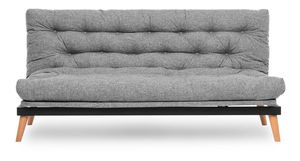 Rozkladacia pohovka Sakotta (svetlosivá + drevo)