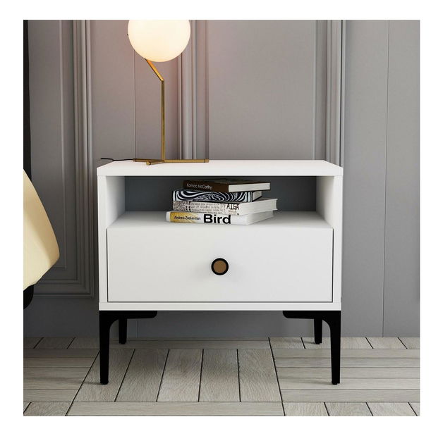 Nočný stolík Logan (biela)