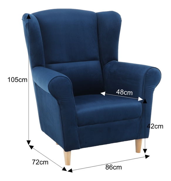 Fotel Charlie rose 14 (kék)