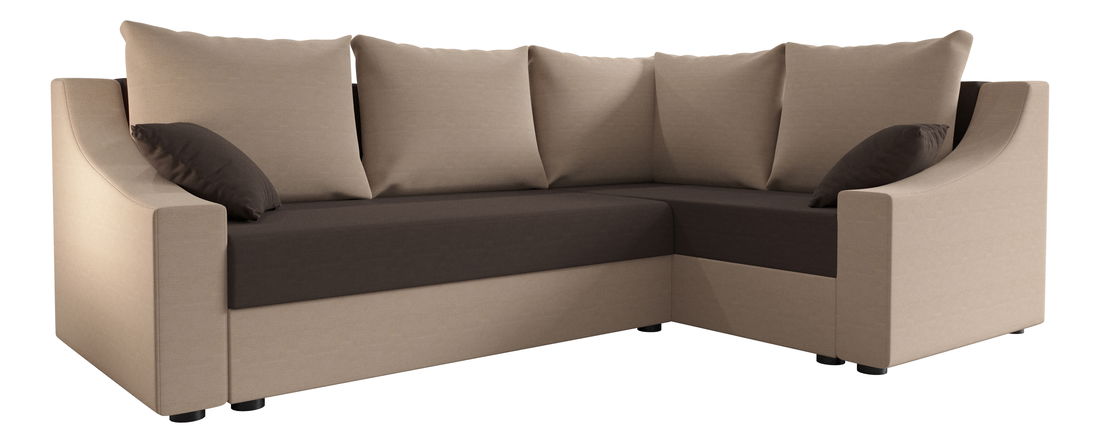 Kutna garnitura Opal Plus (bež + tamnosmeđa) (D)