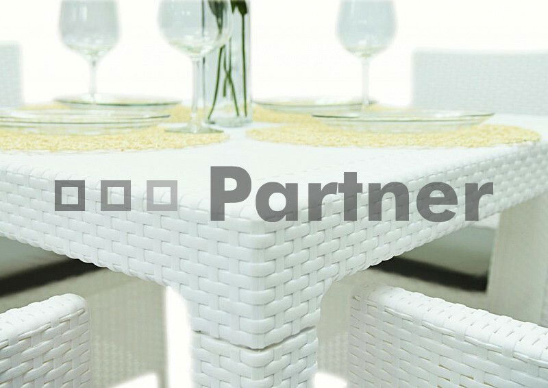 Záhradný stôl Manhattan 95x95cm (biela) (um. Ratan)