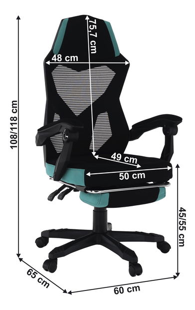 Irodai szék Jovik (fekete + mentol)