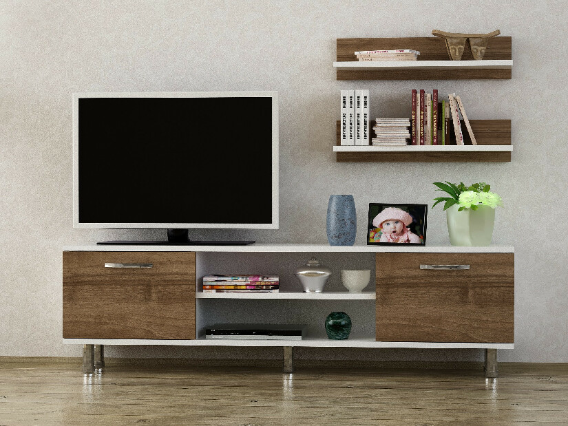 Mobilier living Danica (Alb + Nuc)